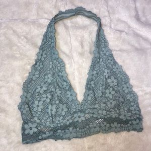 Blue Floral Lace Bralette